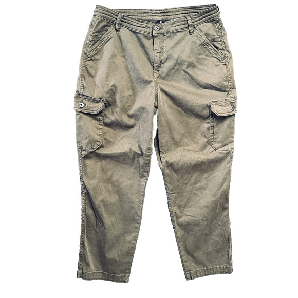 Kuhl Cargo Pants Womens 12 Reg Olive Green Kultivatr Kargo Crop Relaxed‎ Outdoor - Picture 1 of 6